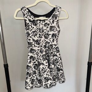 Chic Black and White Floral Dress